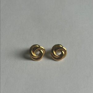 Gold Knot Pierced Earrings